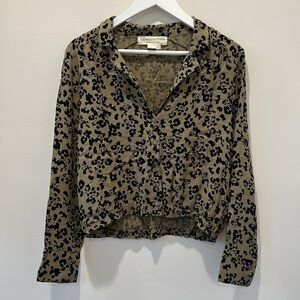 Saltwater Luxe Button Down Blouse Top Going Out Transitional Fall Quiet Luxury